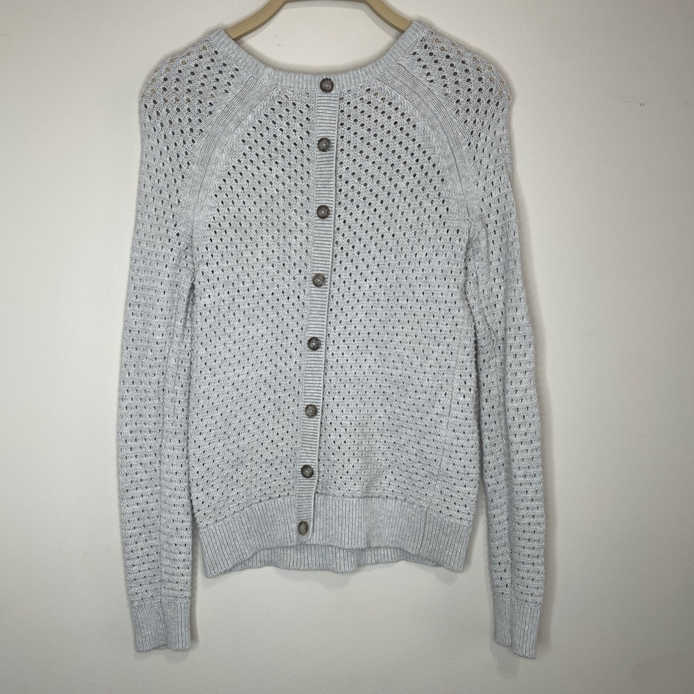 Max Studio Light Gray Button-Back Womens Sweater … - image 3